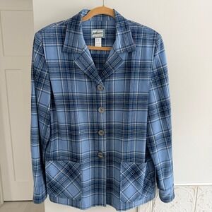 Pendleton OG 49er Limited Edition Virgin Wool Jacket Women's L Blue Brown Plaid